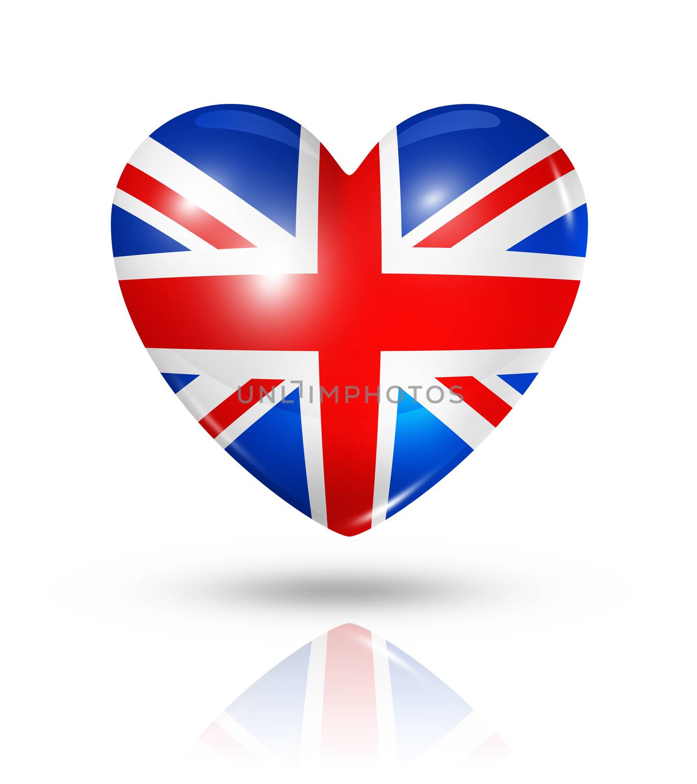 Love United Kingdom, heart flag icon by daboost