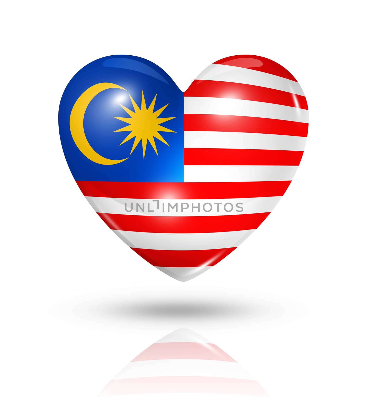 Love Malaysia, heart flag icon by daboost