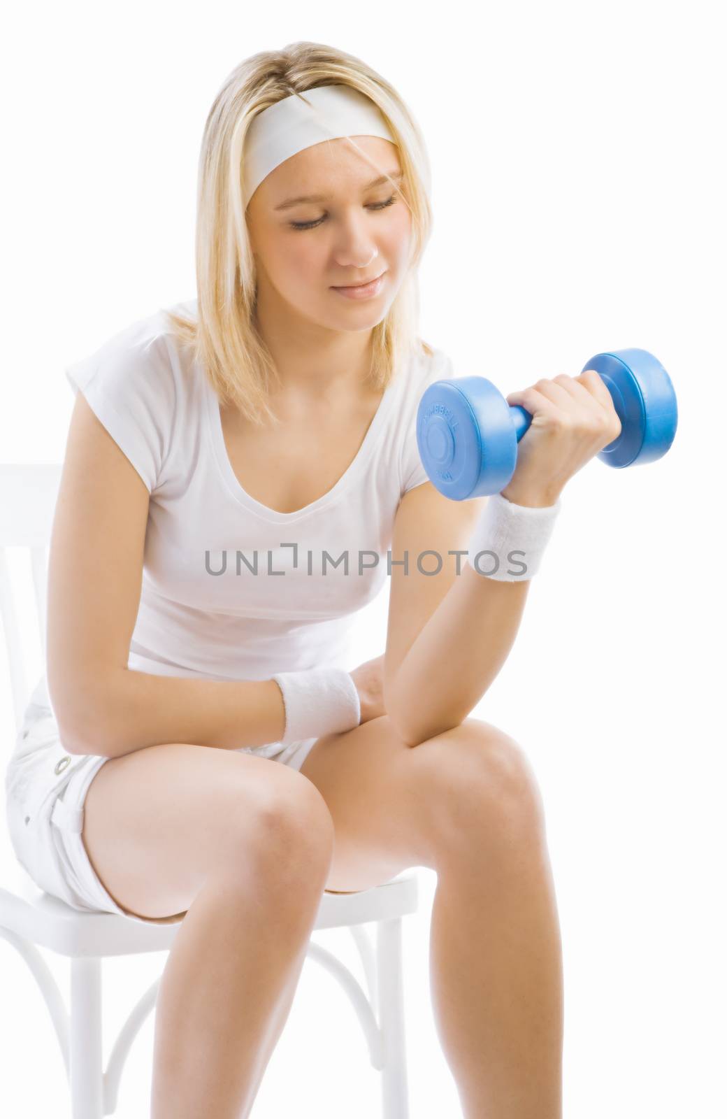 a young girl training