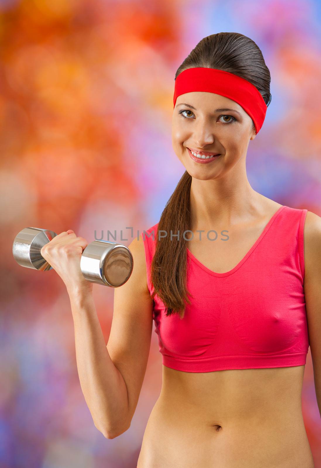 a young girl training