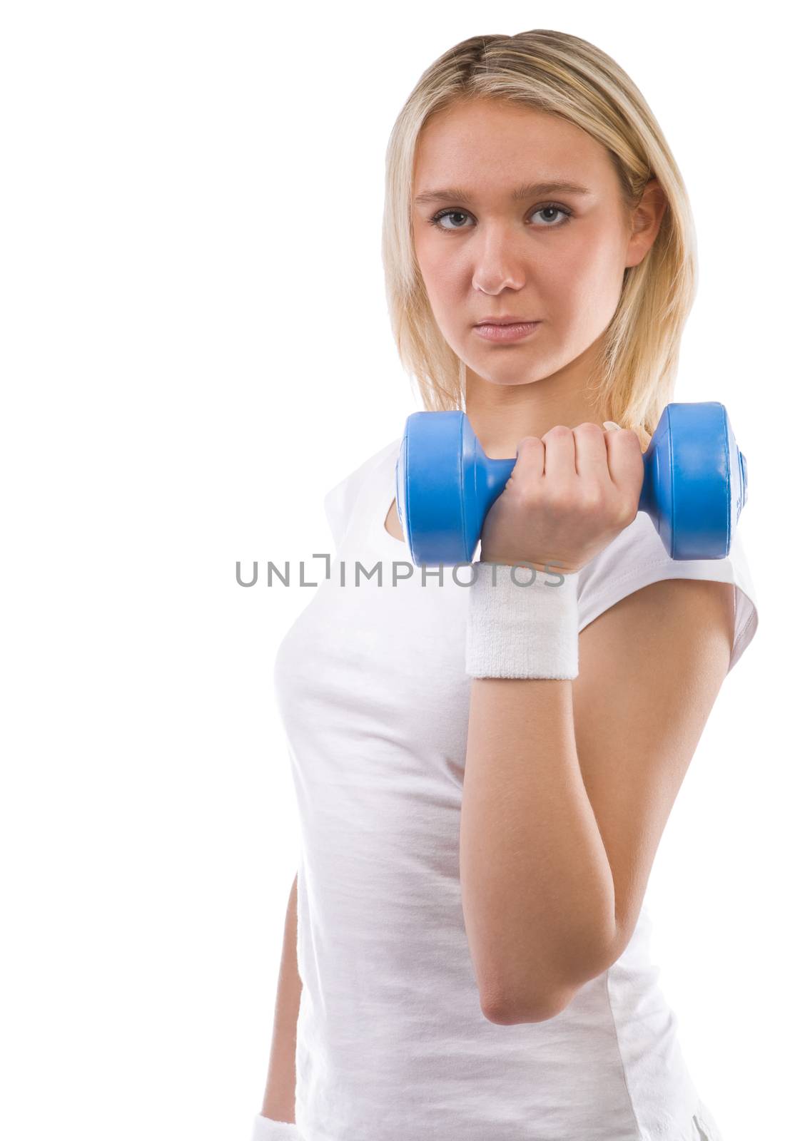 girl with dumbbell