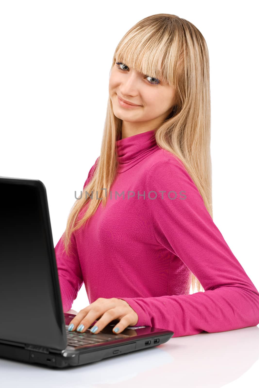 girl with laptop