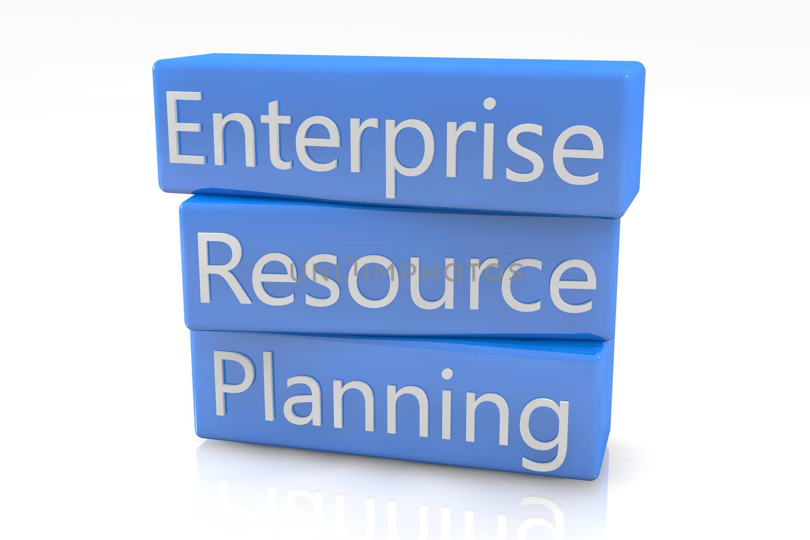 Blue box concept: Enterprise Resource Planning on white background