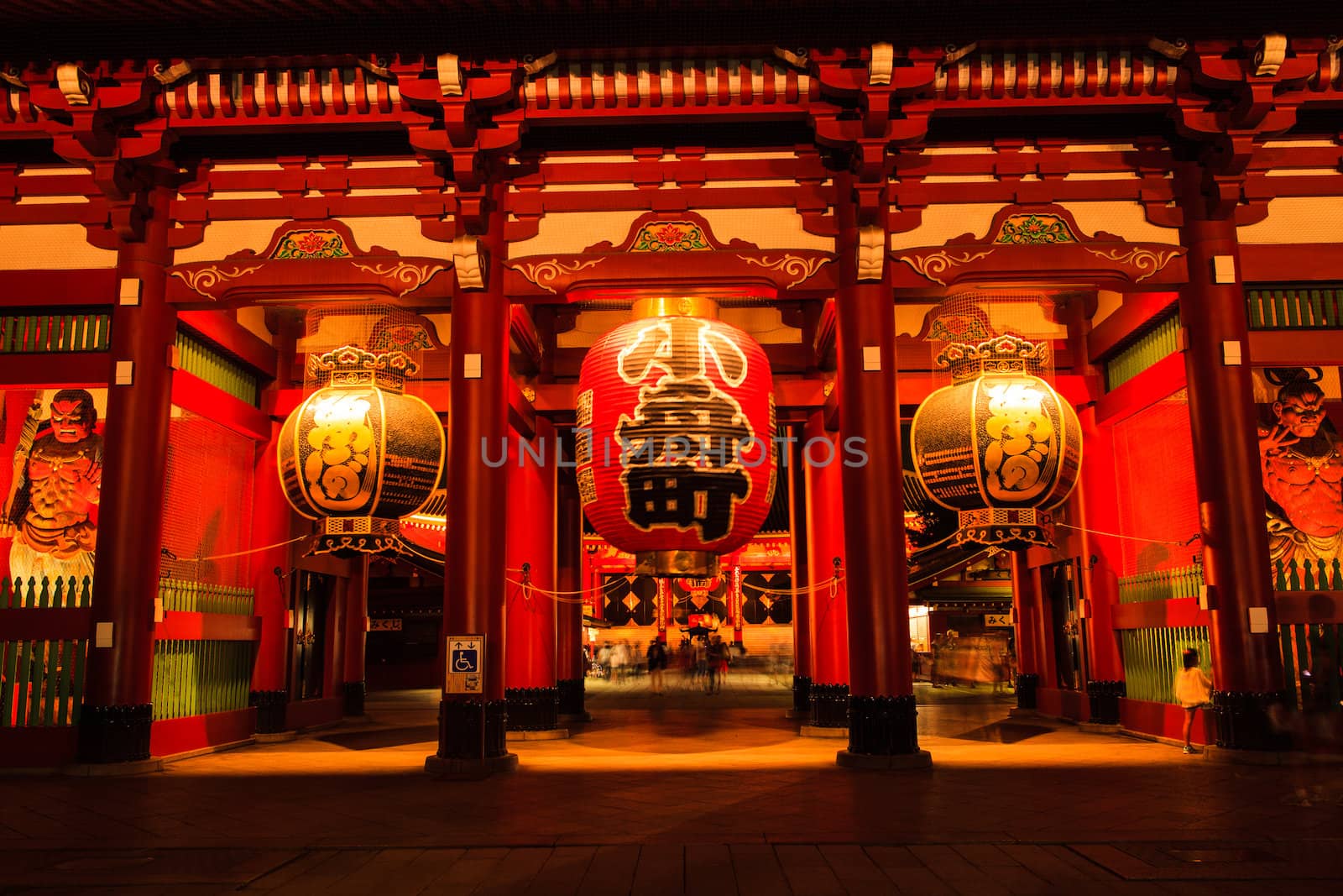 Sensoji-ji Red Japanese Temple in Asakusa, Tokyo, Japan  by thanomphong