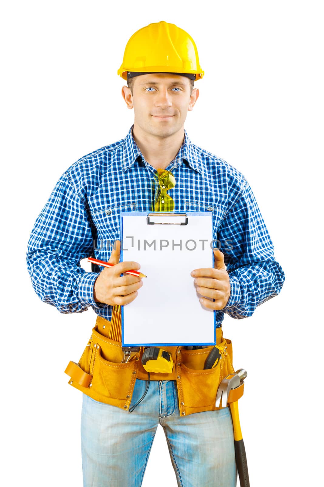 a worker holding clipboard by mihalec