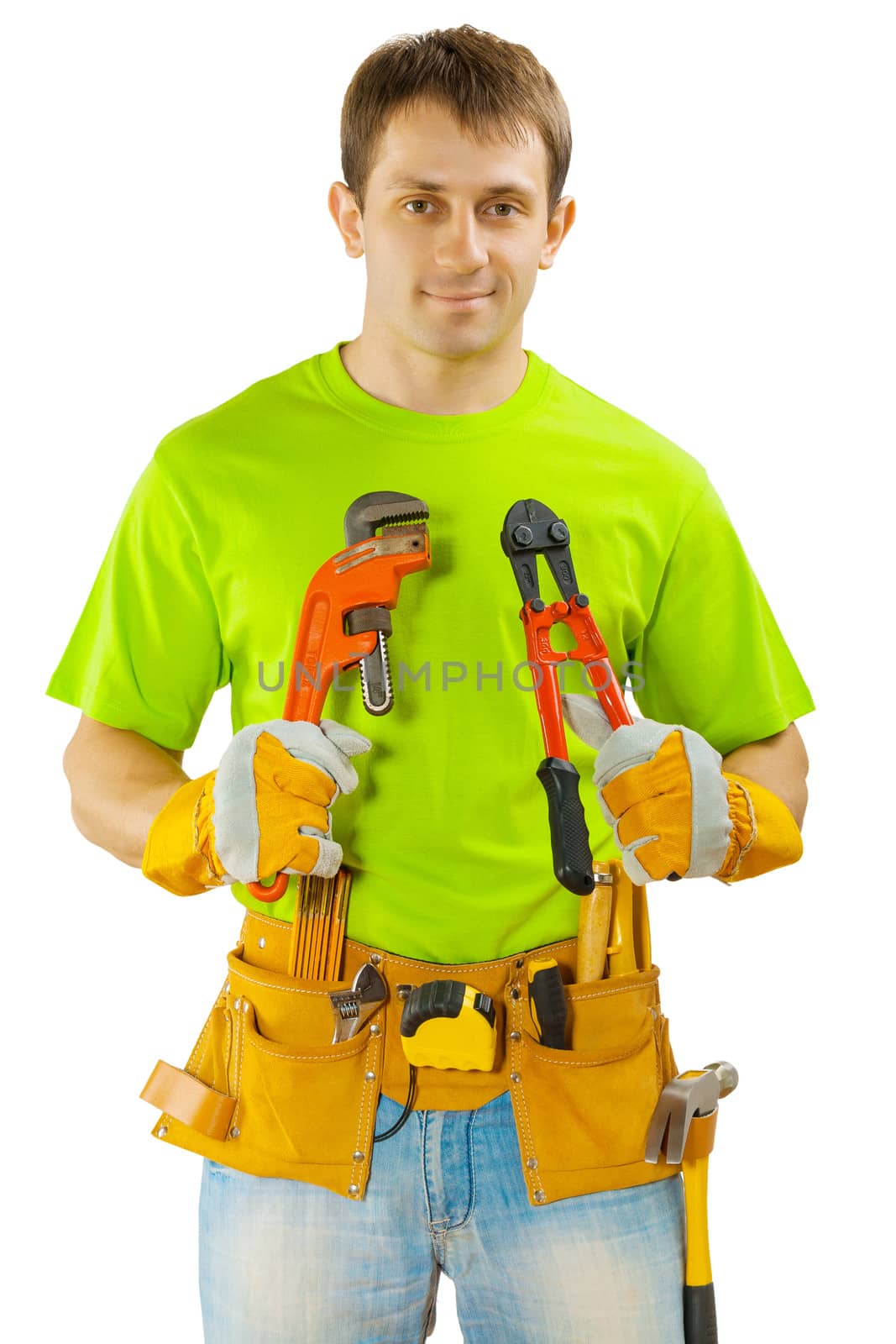 a worker with tools
