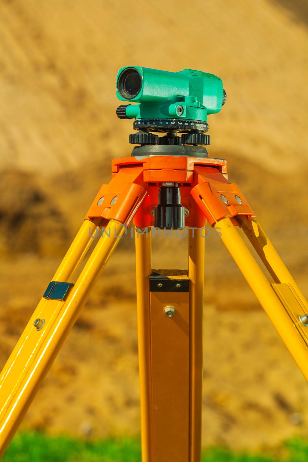 close up view on theodolite