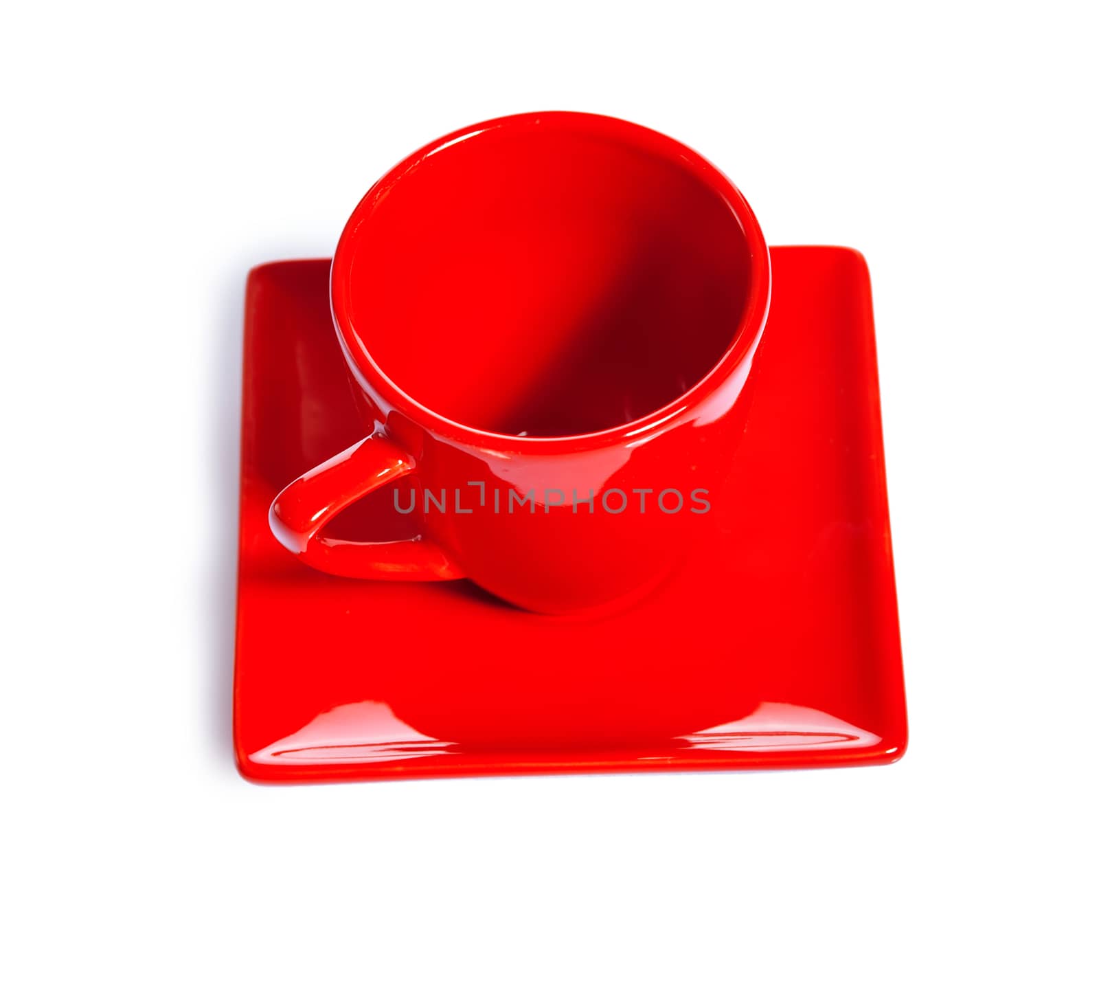 empty red coffee cup isolated on white background