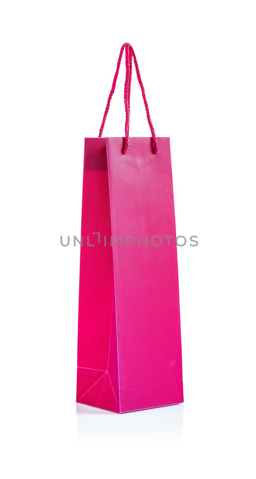 isolated pink paper bag