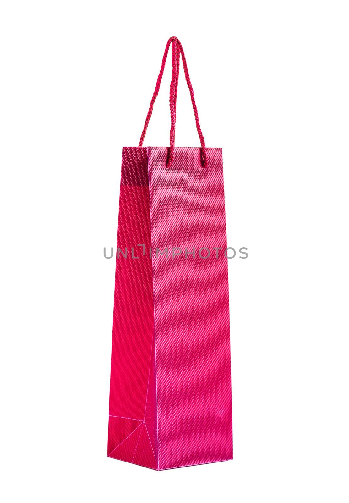 red paper bag isolated on white