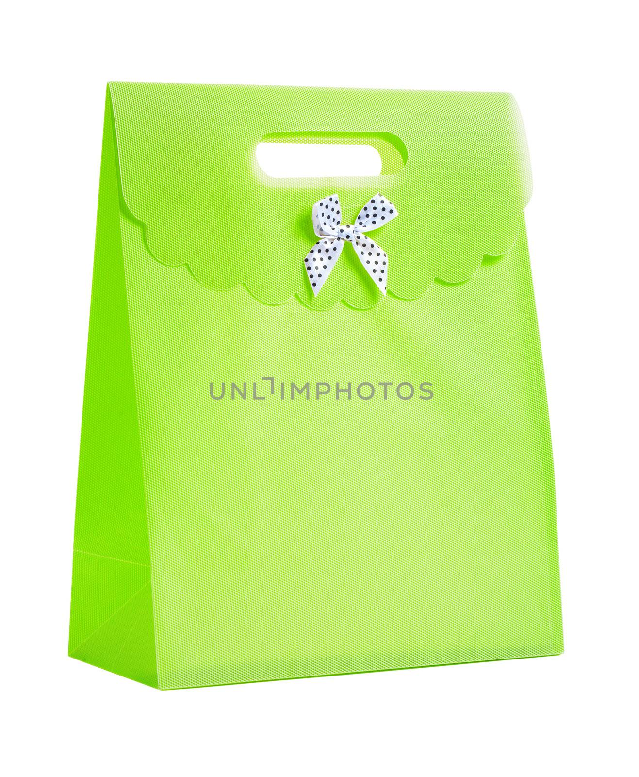 single green paper bag