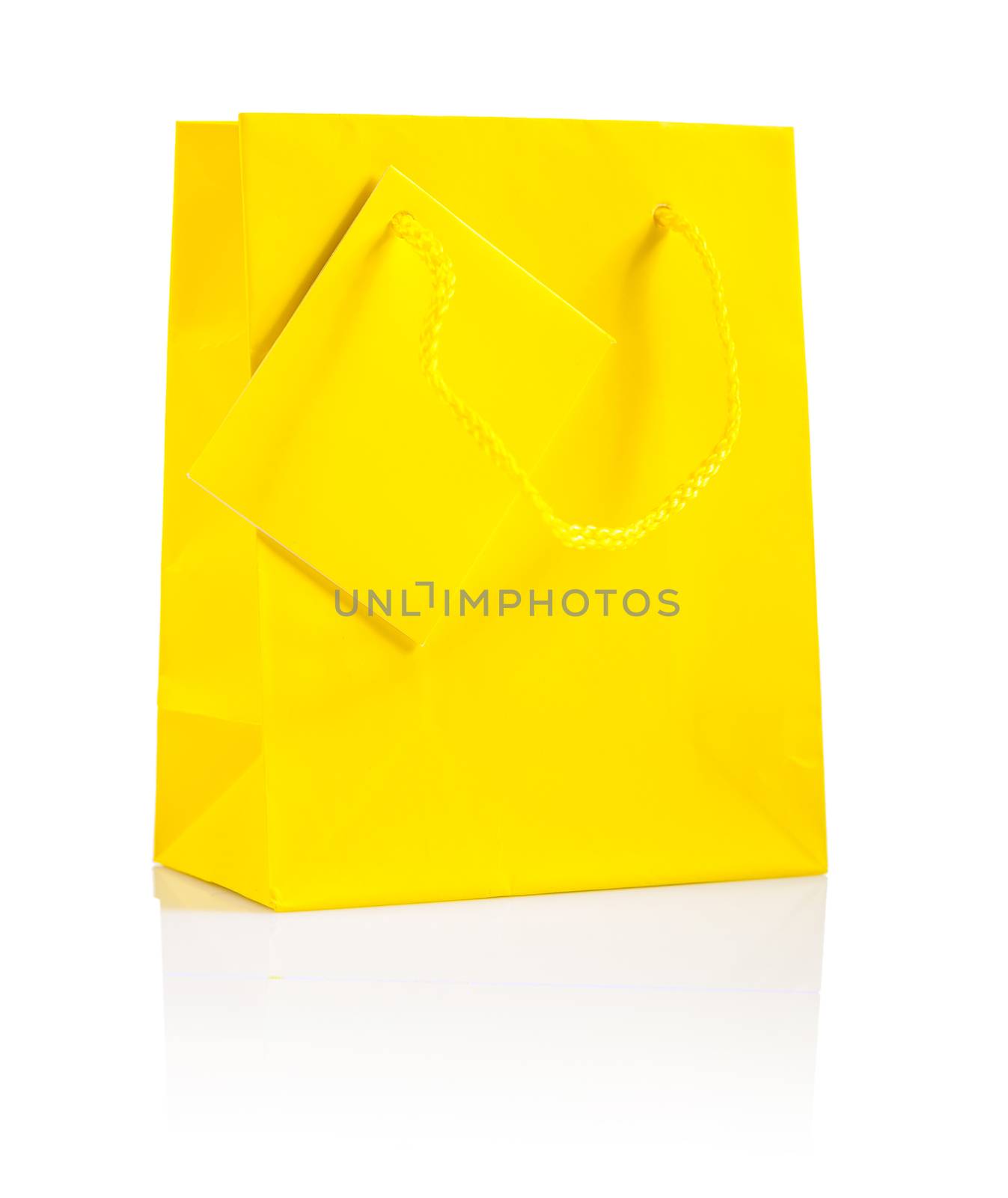 single yellow paper bag