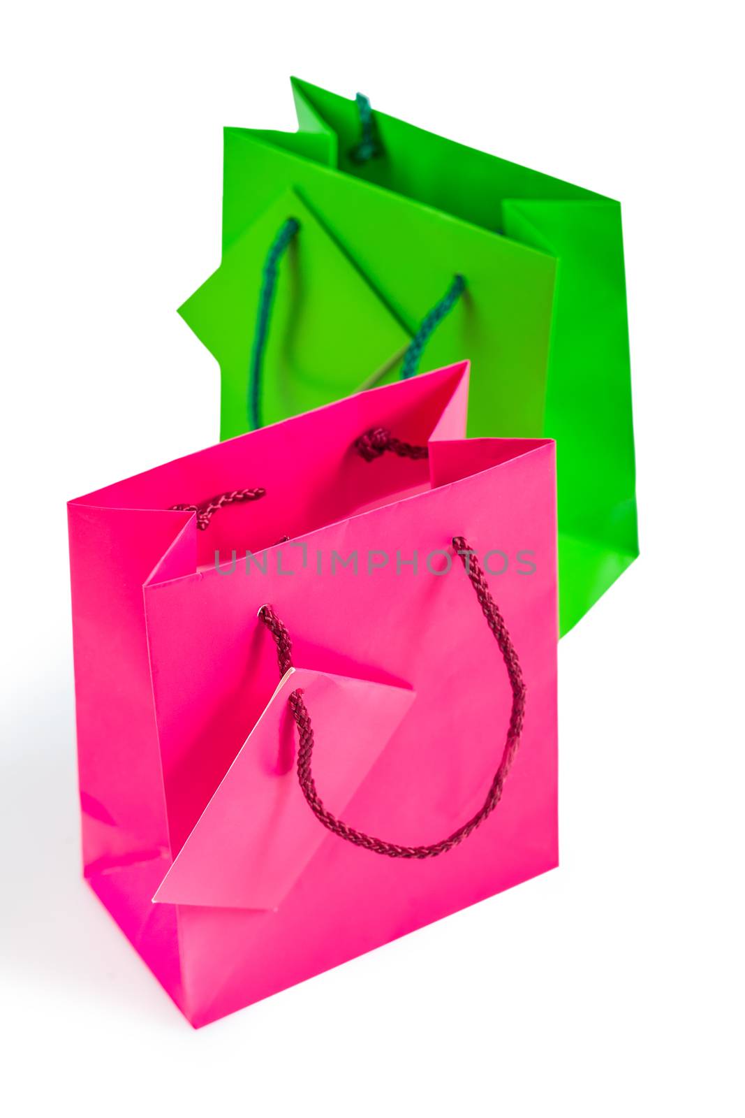 two isolated paper bags