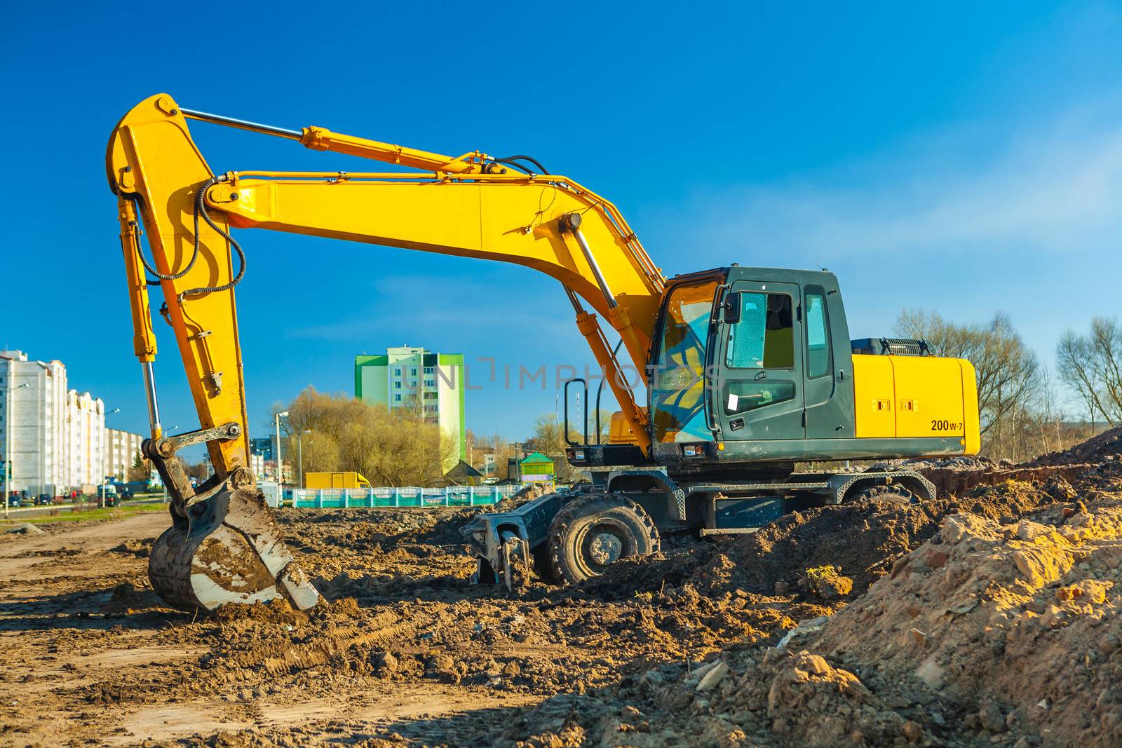 yellow excavator