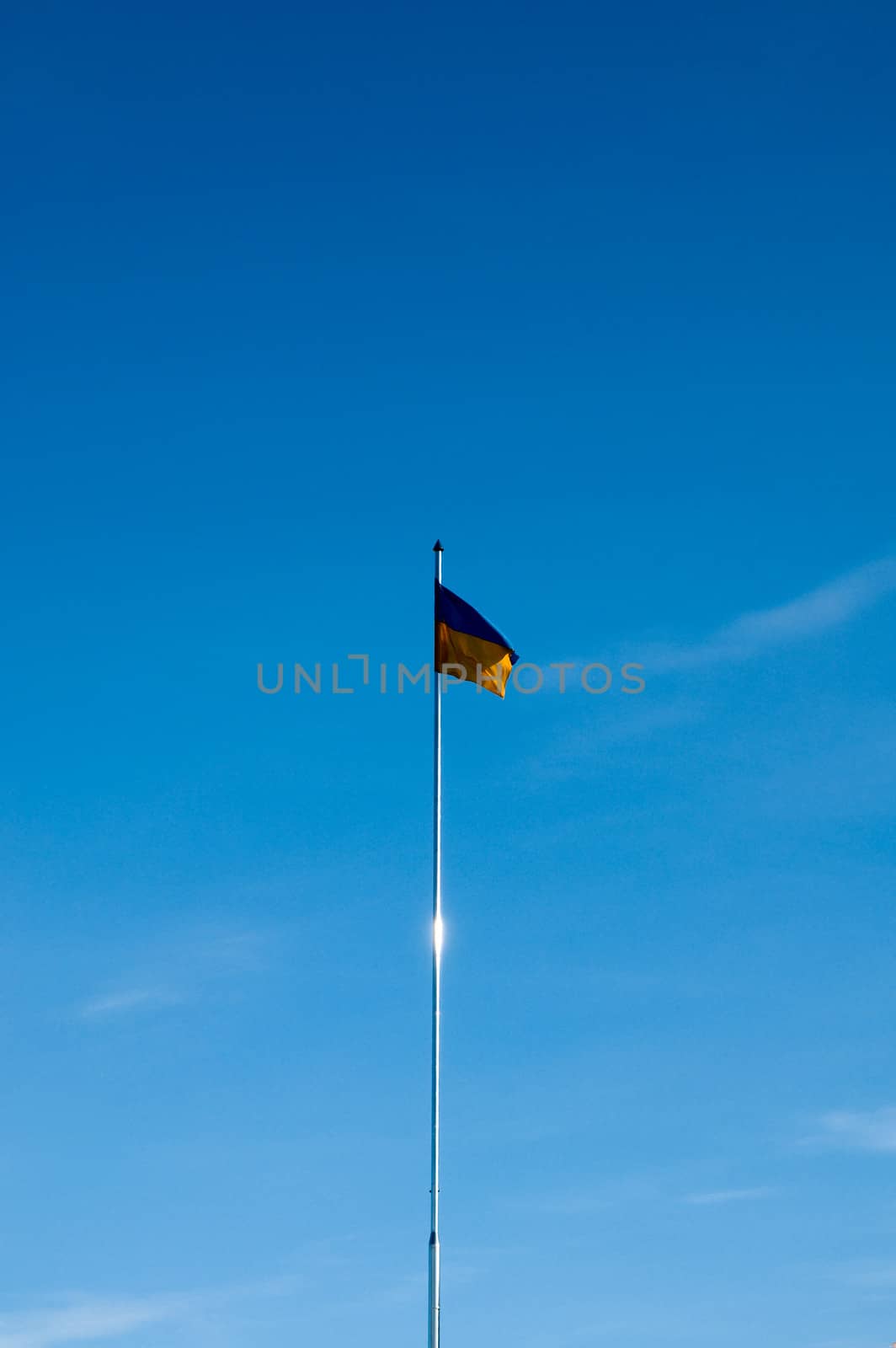 Ukranian flag on wind