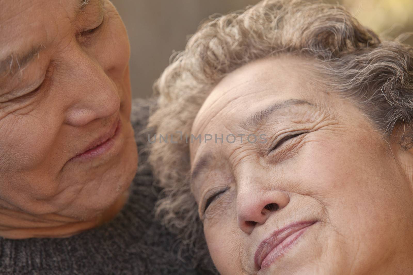 Close Up Portrait of Romantic Senior Couple