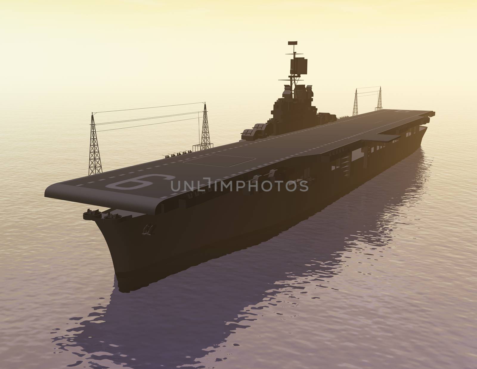 Digital Illustarion of an Aircraft Carrier