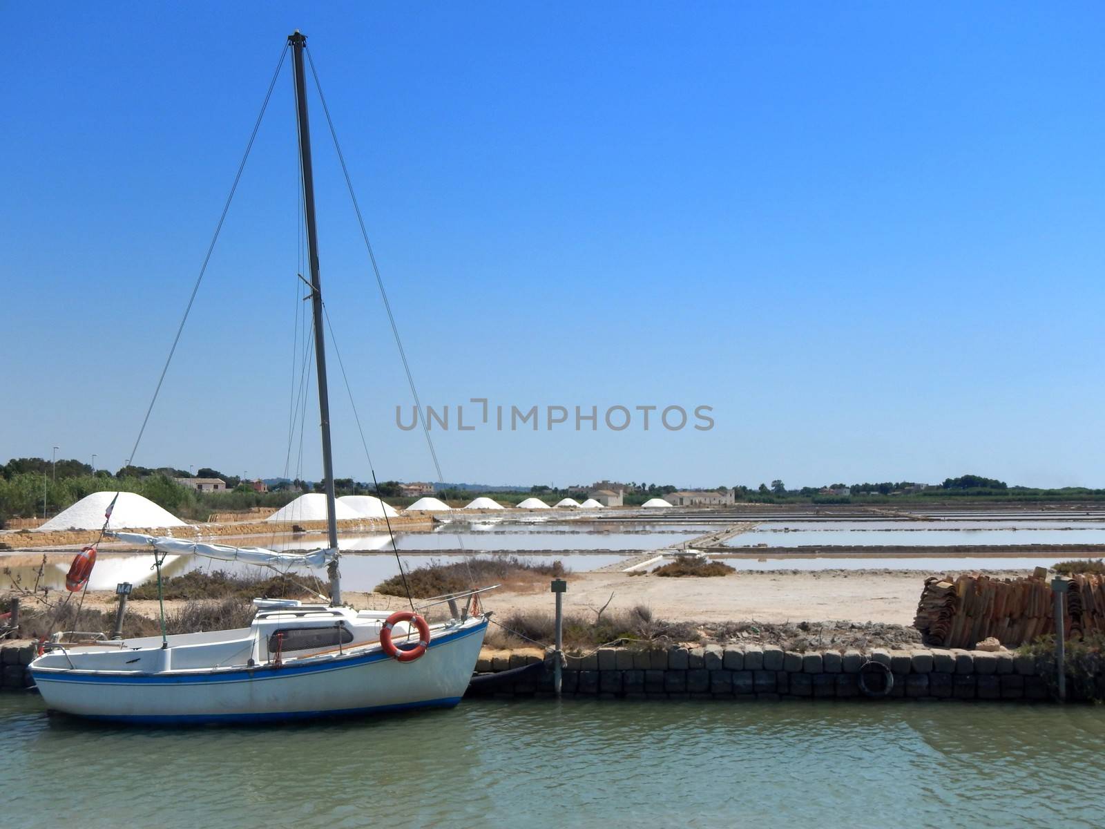 A beautiful view of the salines at Stagnone di Marsala.