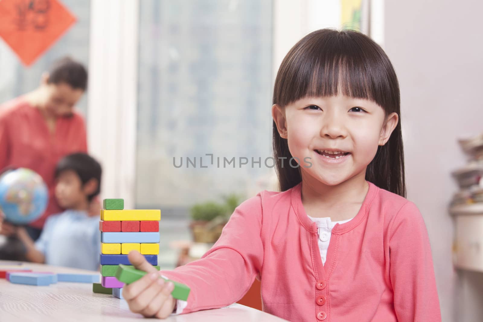 Little Girl Playing with Blocks by XiXinXing