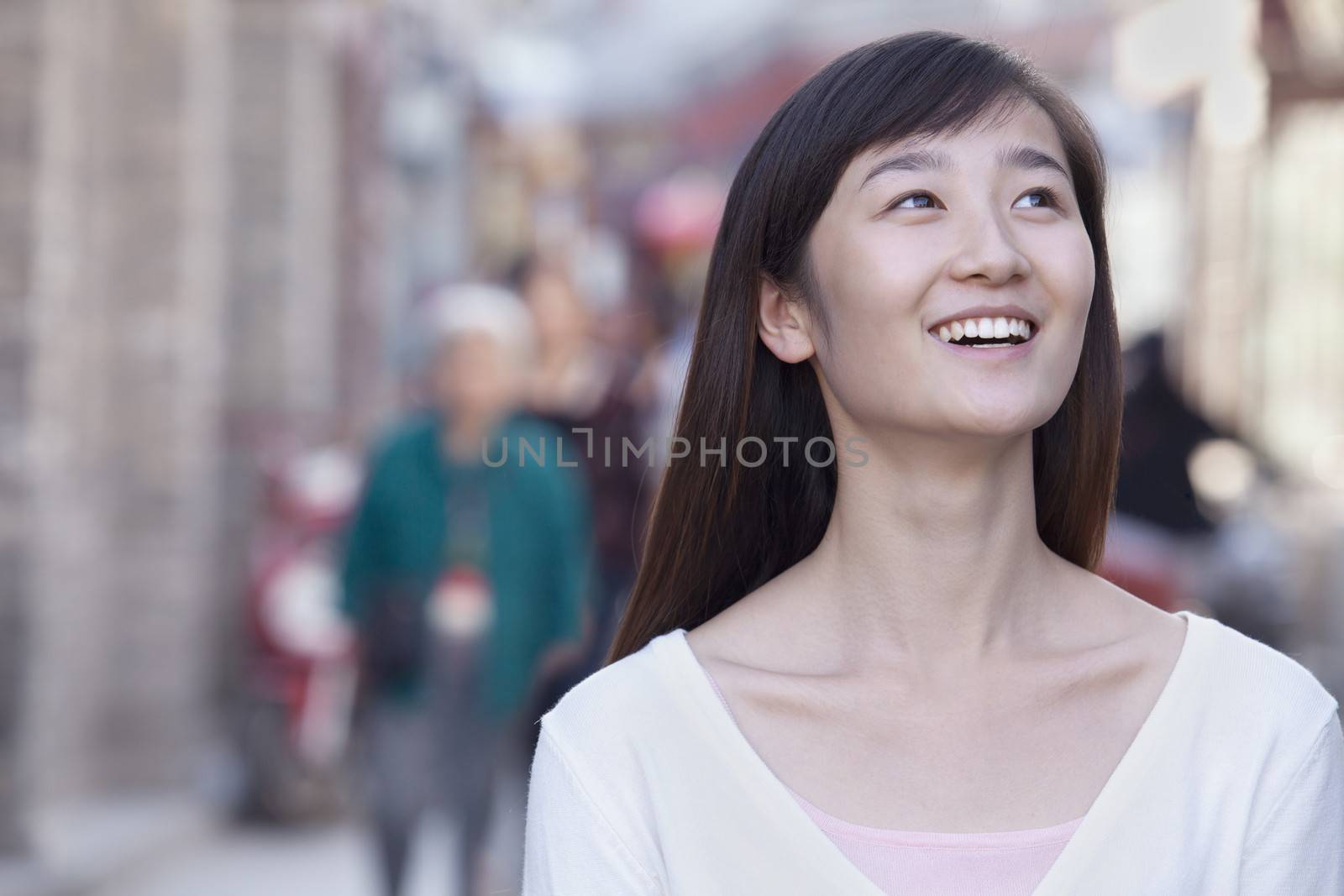 Portrait of Young Woman Outdoors in Beijing