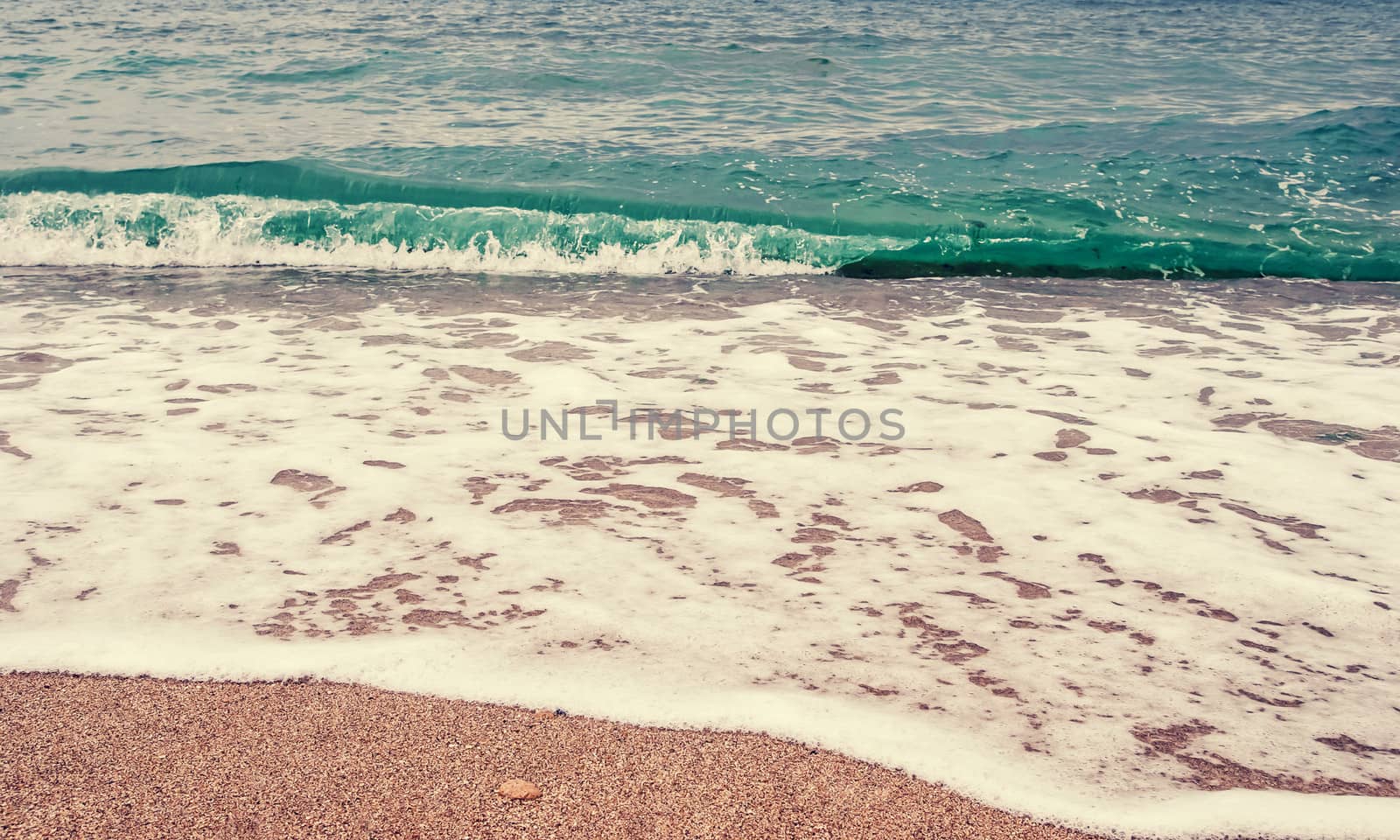 Beach  sand background. Wave and sand border, retro colors