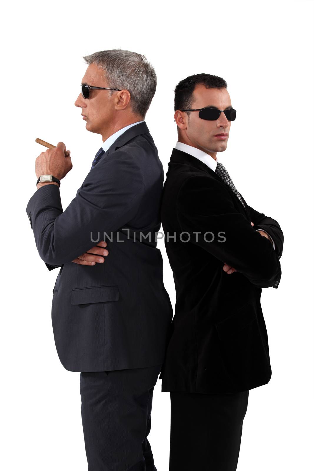 Businessman wearing suits and sunglasses