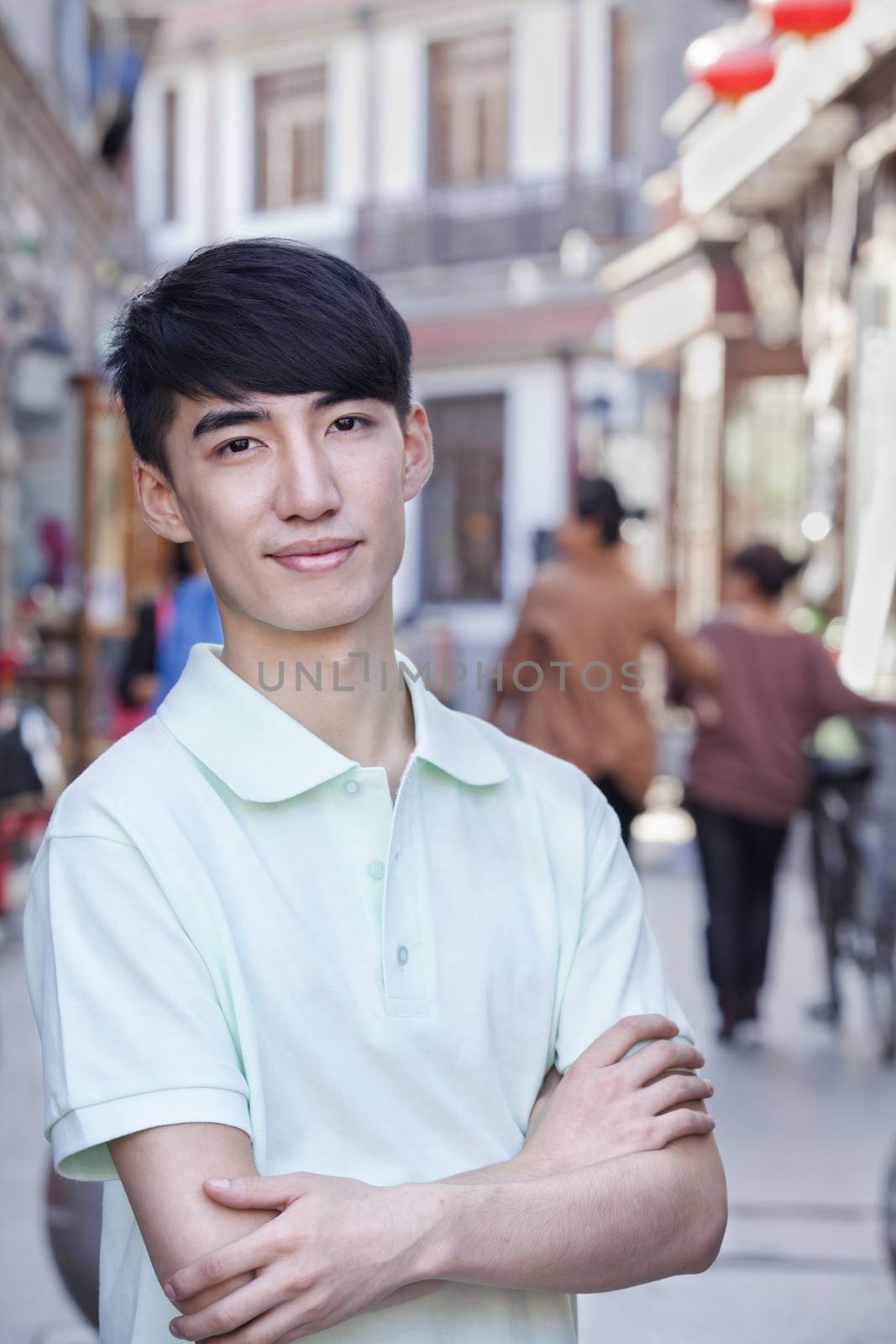 Portrait of Young Man Outdoors in Beijing 