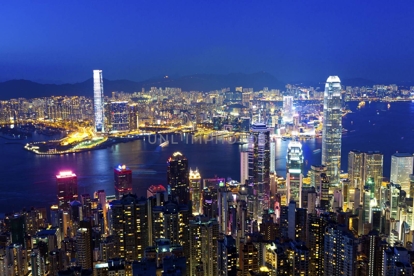 Hong Kong at night from top of the peak