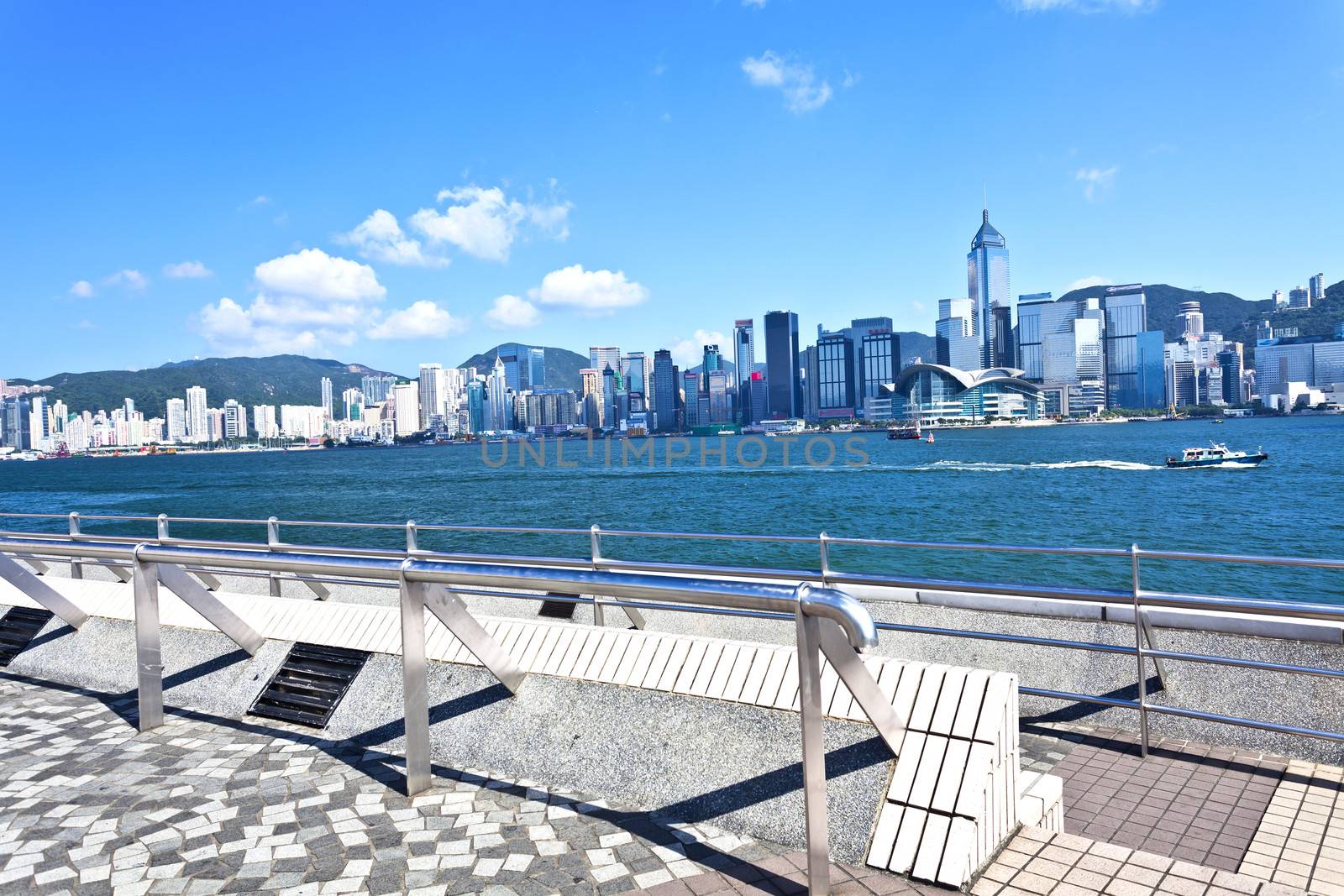 Hong Kong harbor at summer