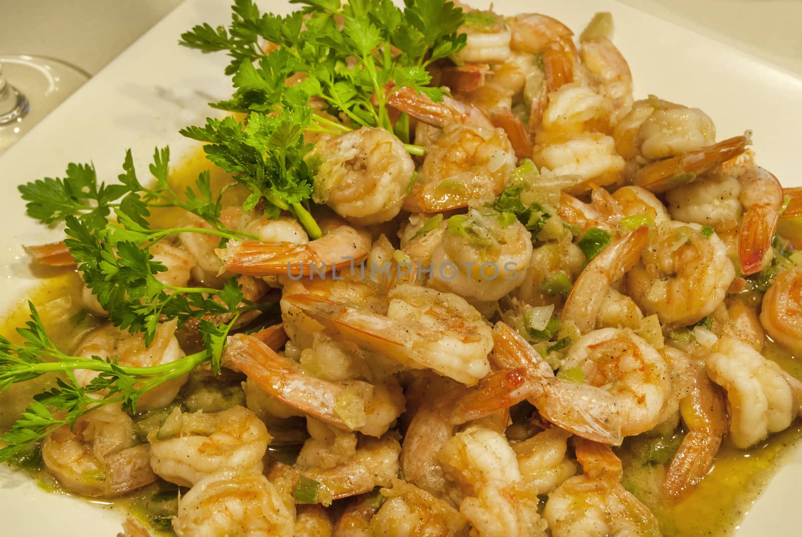 Cooked steamed shrimps by varbenov