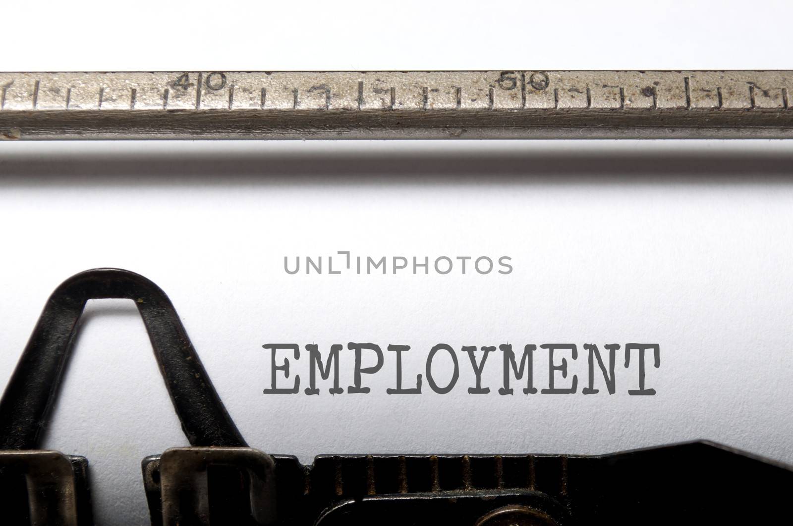 Employment typed using a vintage typewriter