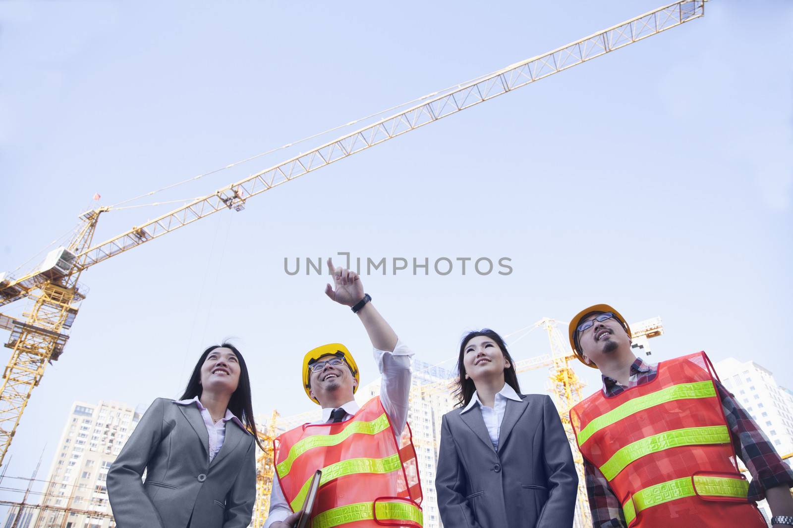Architects and businesswomen at a construction site, Beijing by XiXinXing