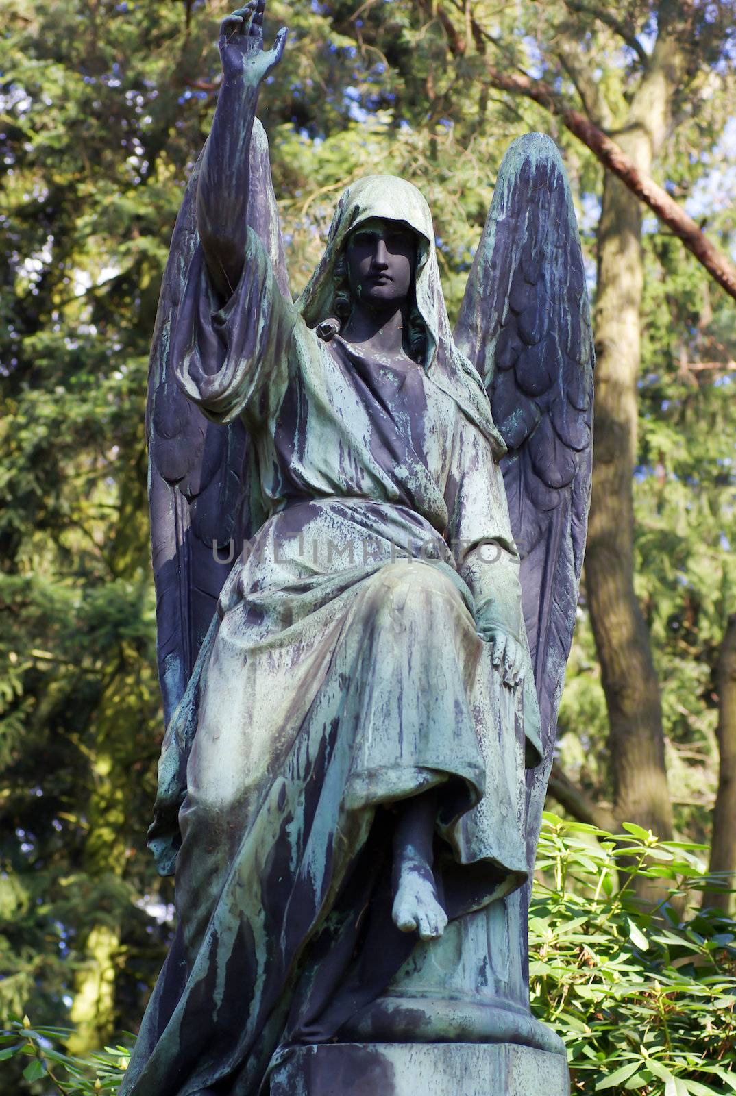 Angel statue on cemetery