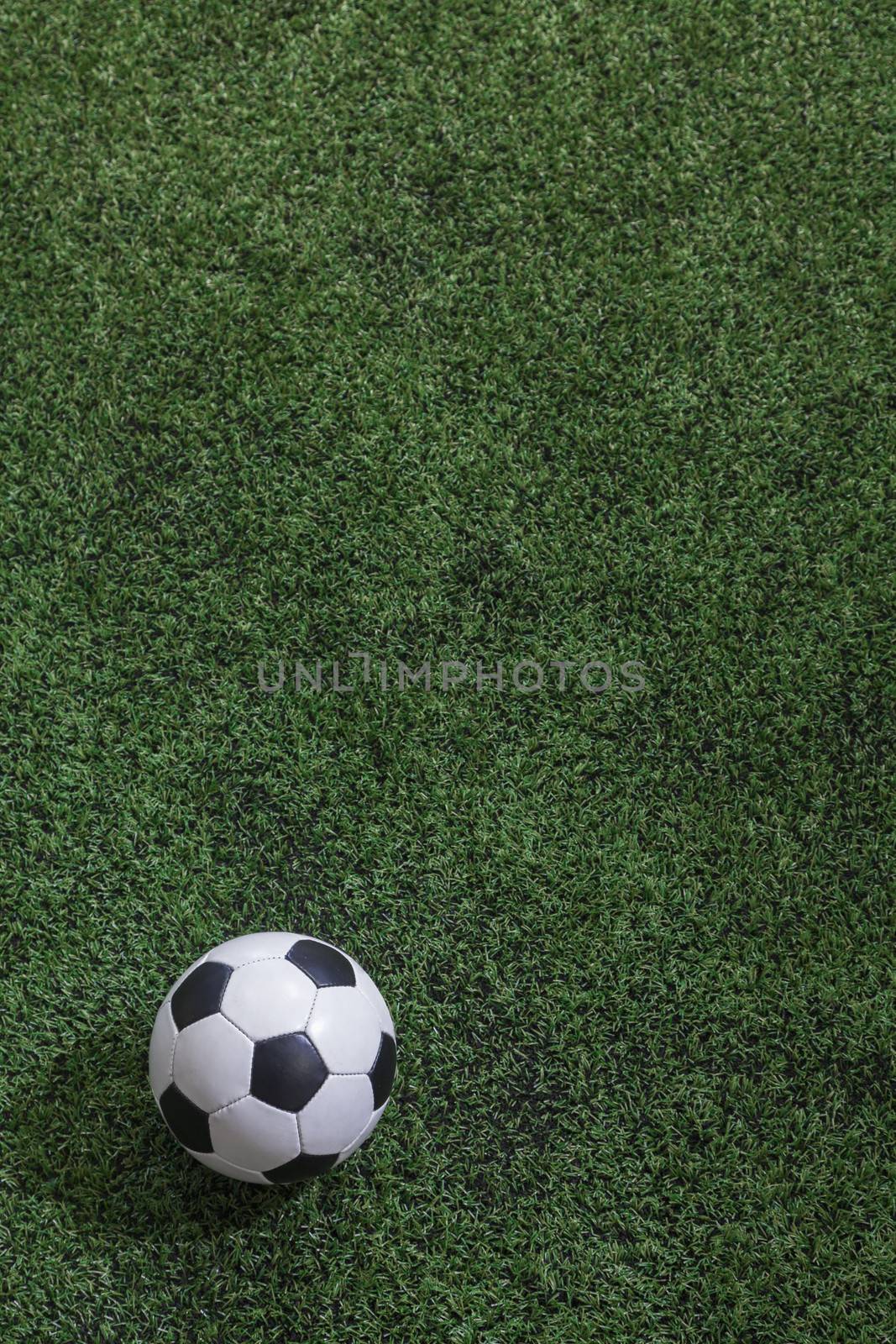 Soccer field with soccer ball 