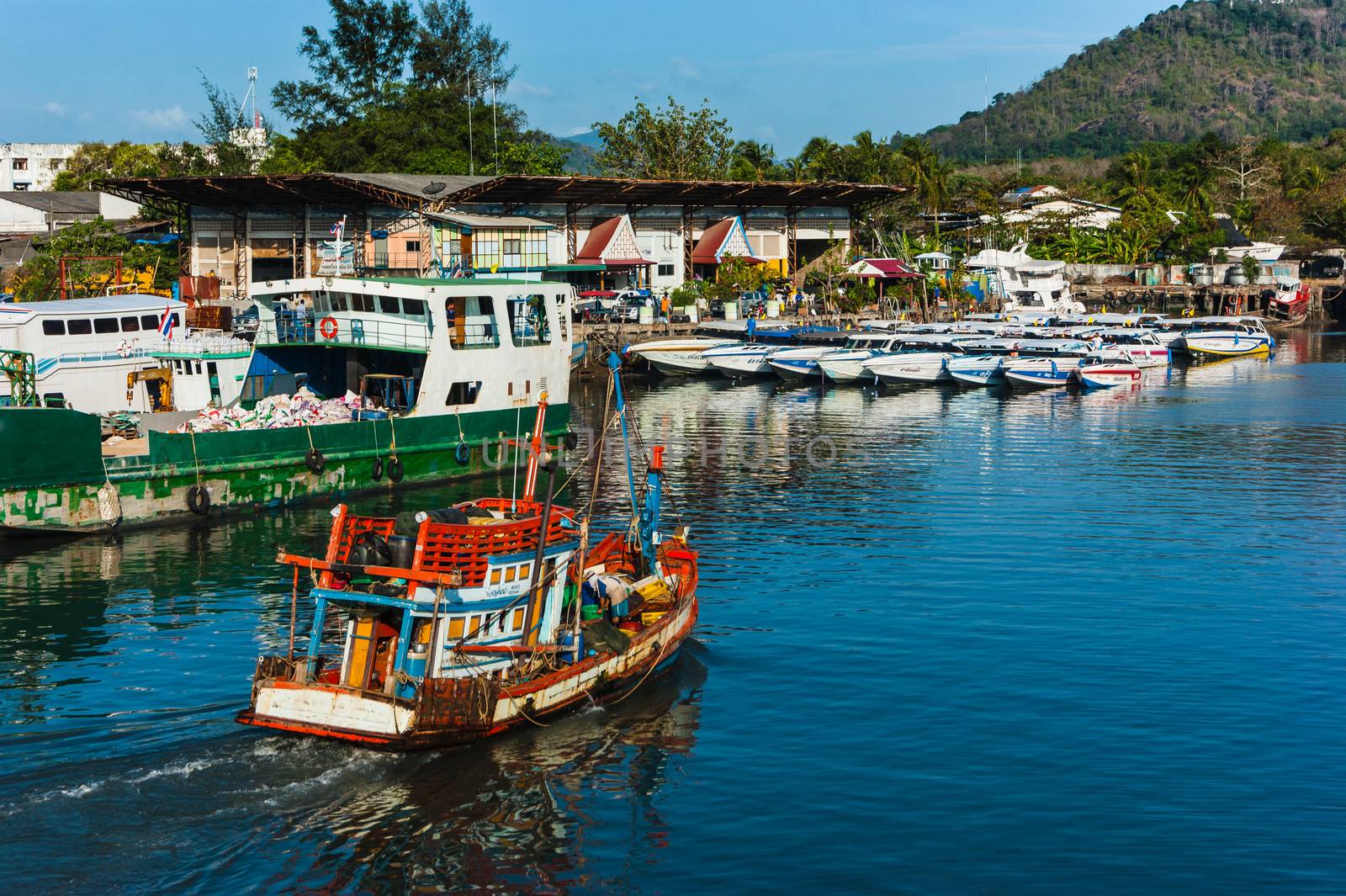 Boats at sea  in Thailand. Phuket Island
