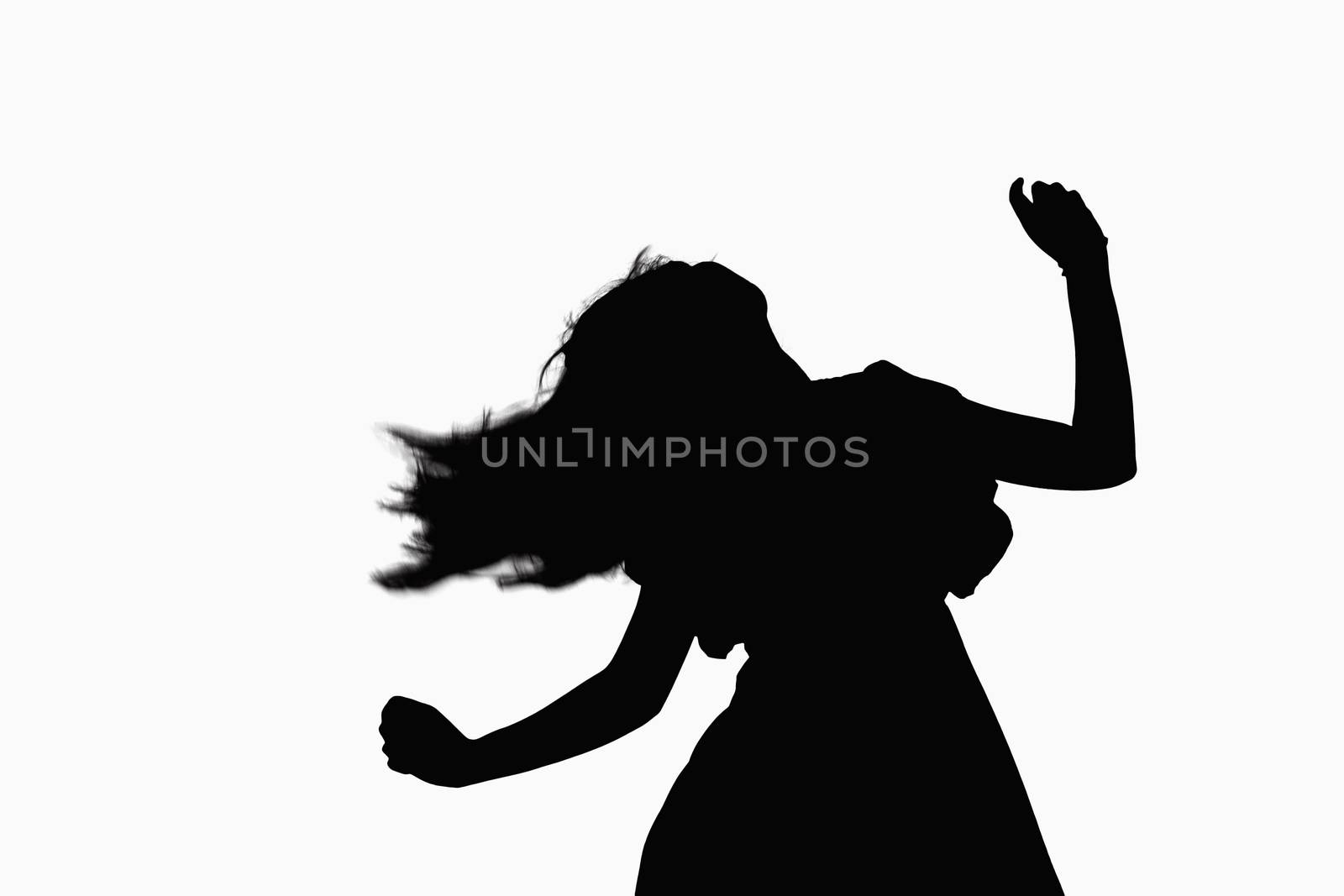 Silhouette of woman dancing. by XiXinXing