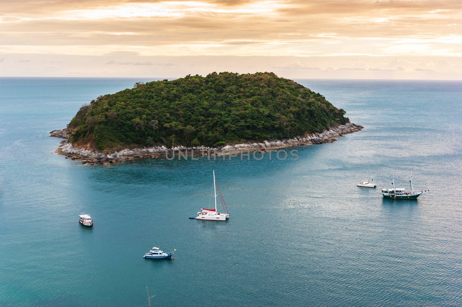 Small island in the sea near Phuket in Thailand