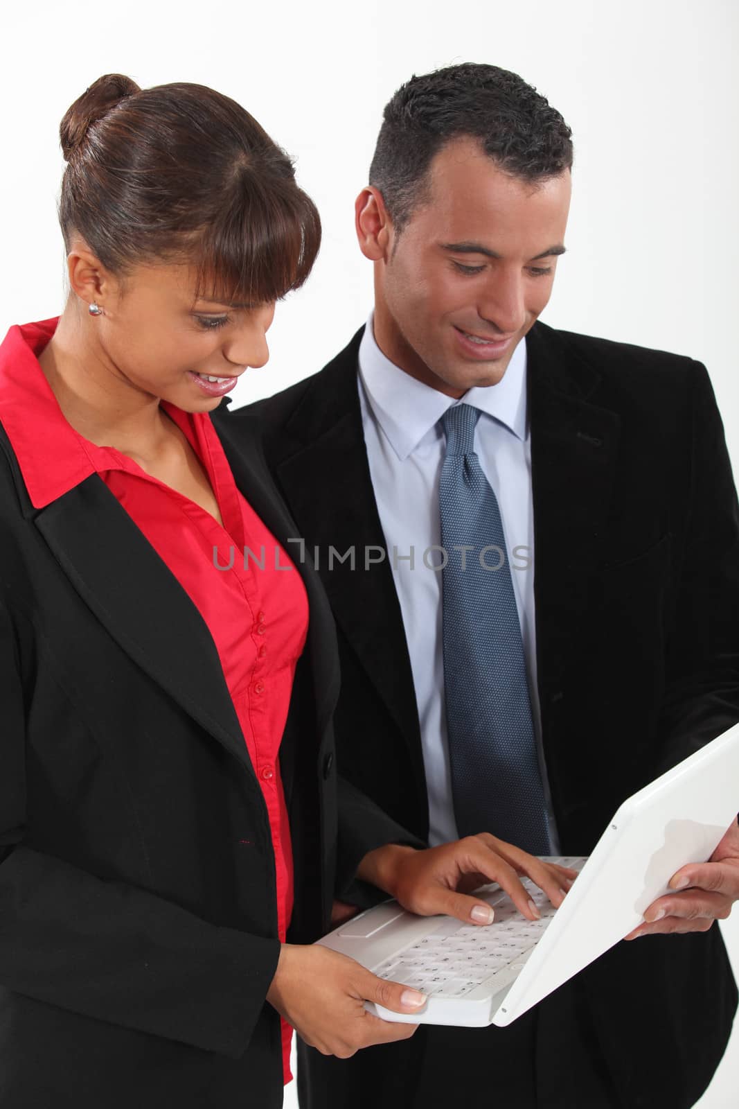 Two colleagues with laptop