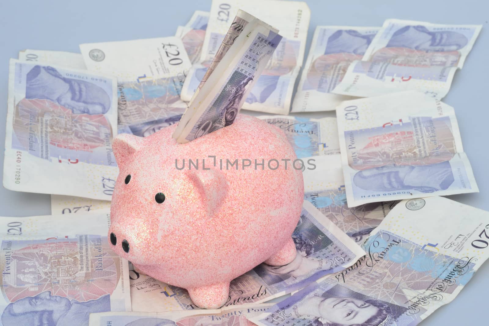 Piggy Bank with Notes being posted