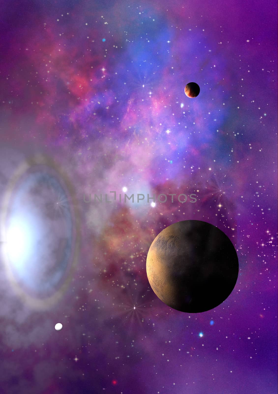 Far-out planets in a space against stars. "Elements of this image furnished by NASA".
