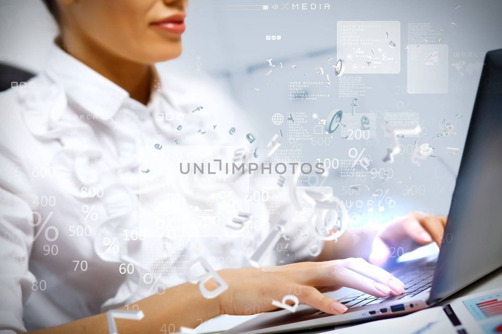 Business person working on computer by sergey_nivens