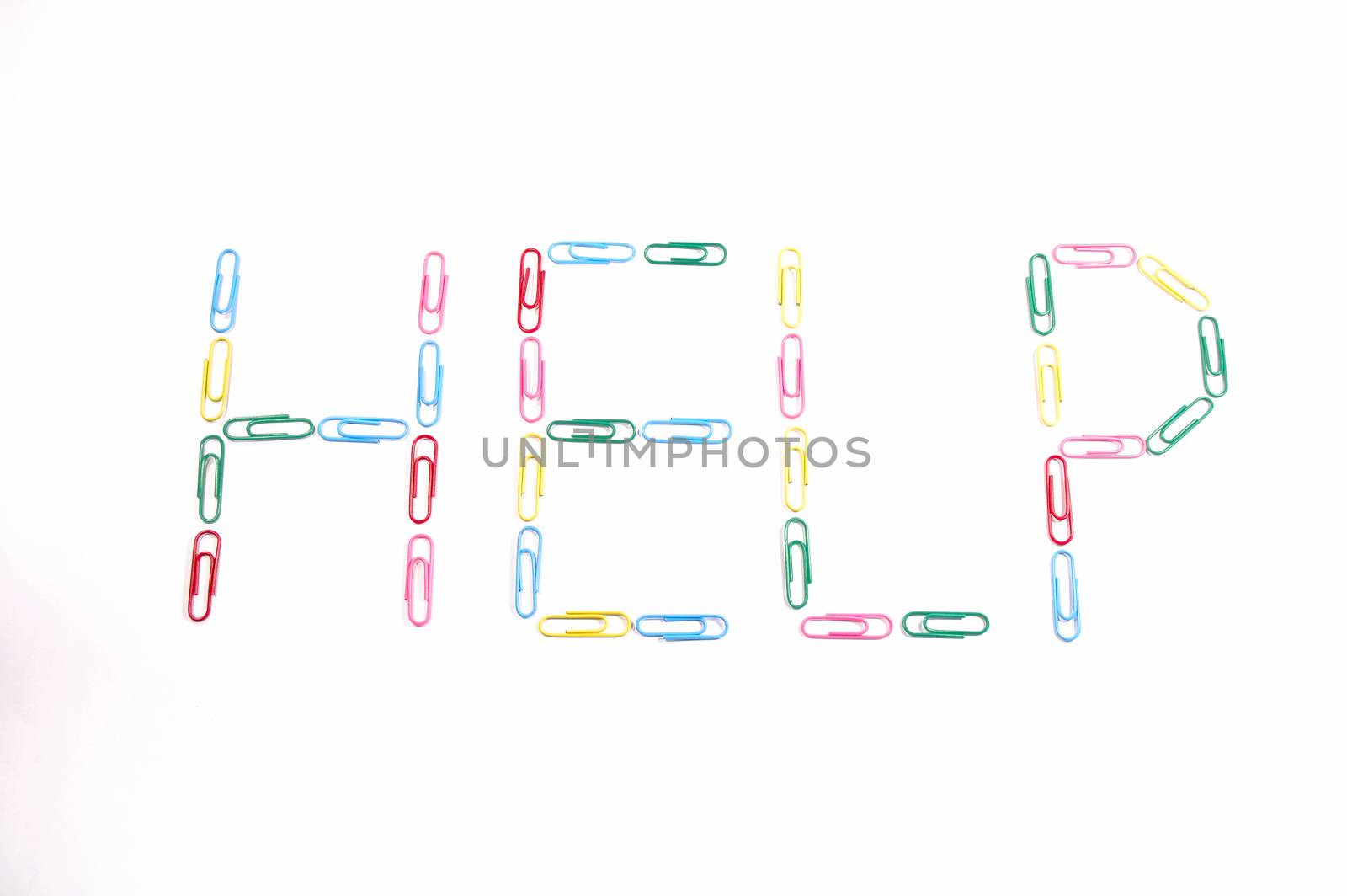 Paper clips word HELP by janhetman