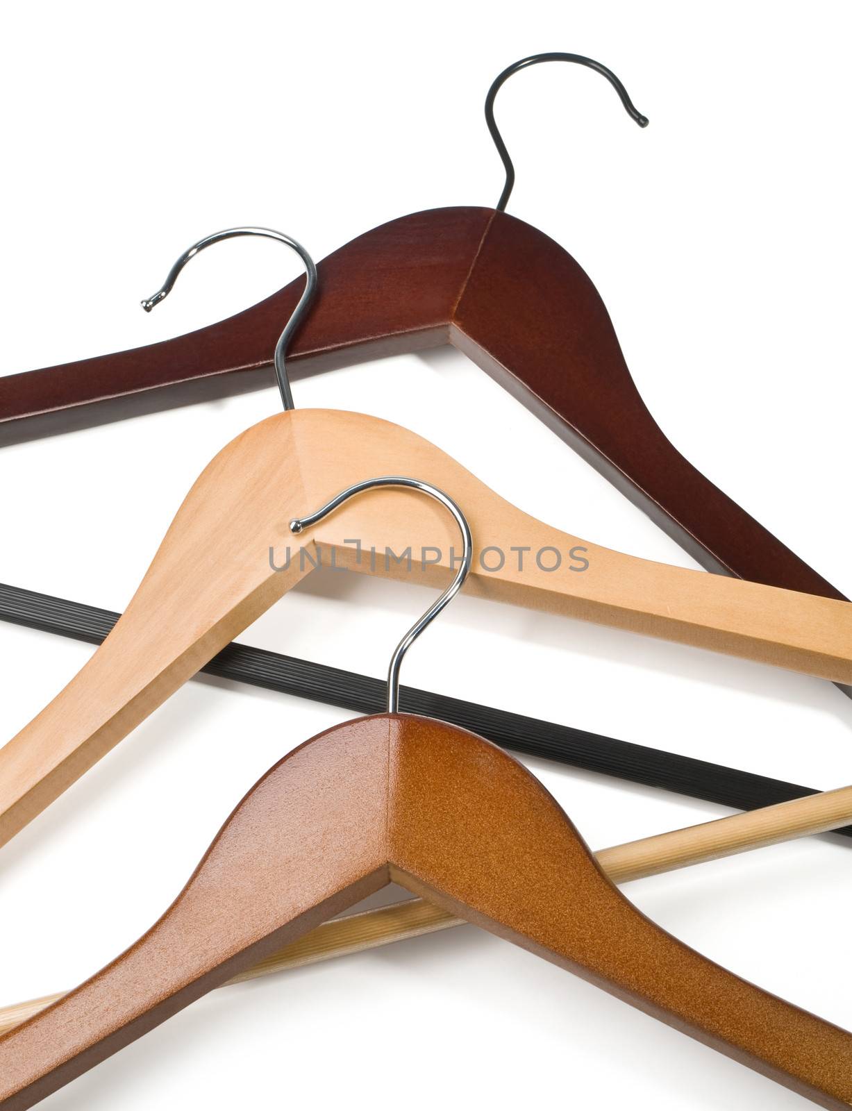 Hangers isolated on the white background with clipping path