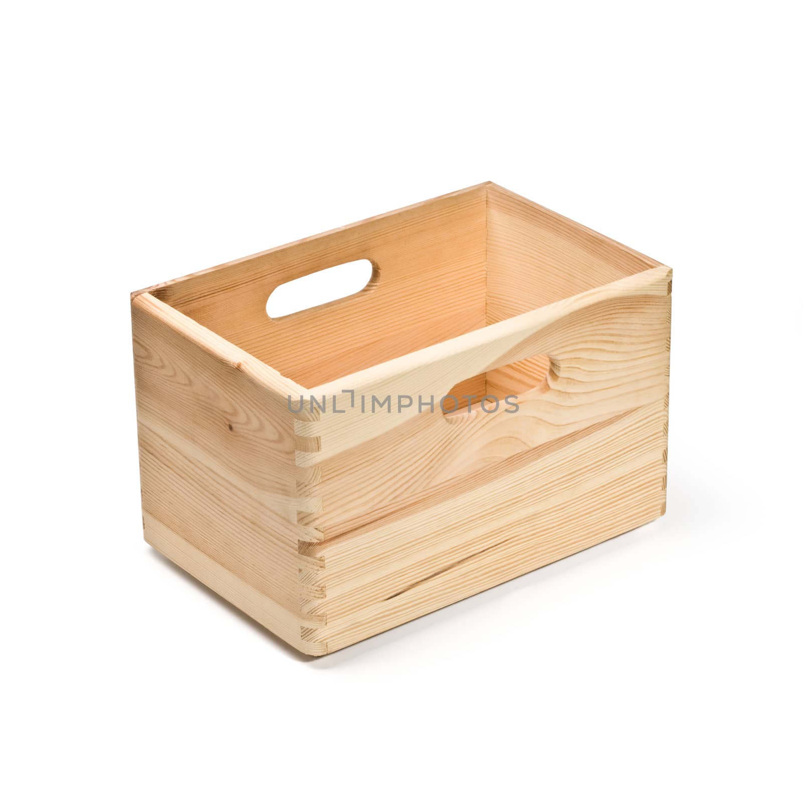 empty wooden crate isolated on white with clipping path