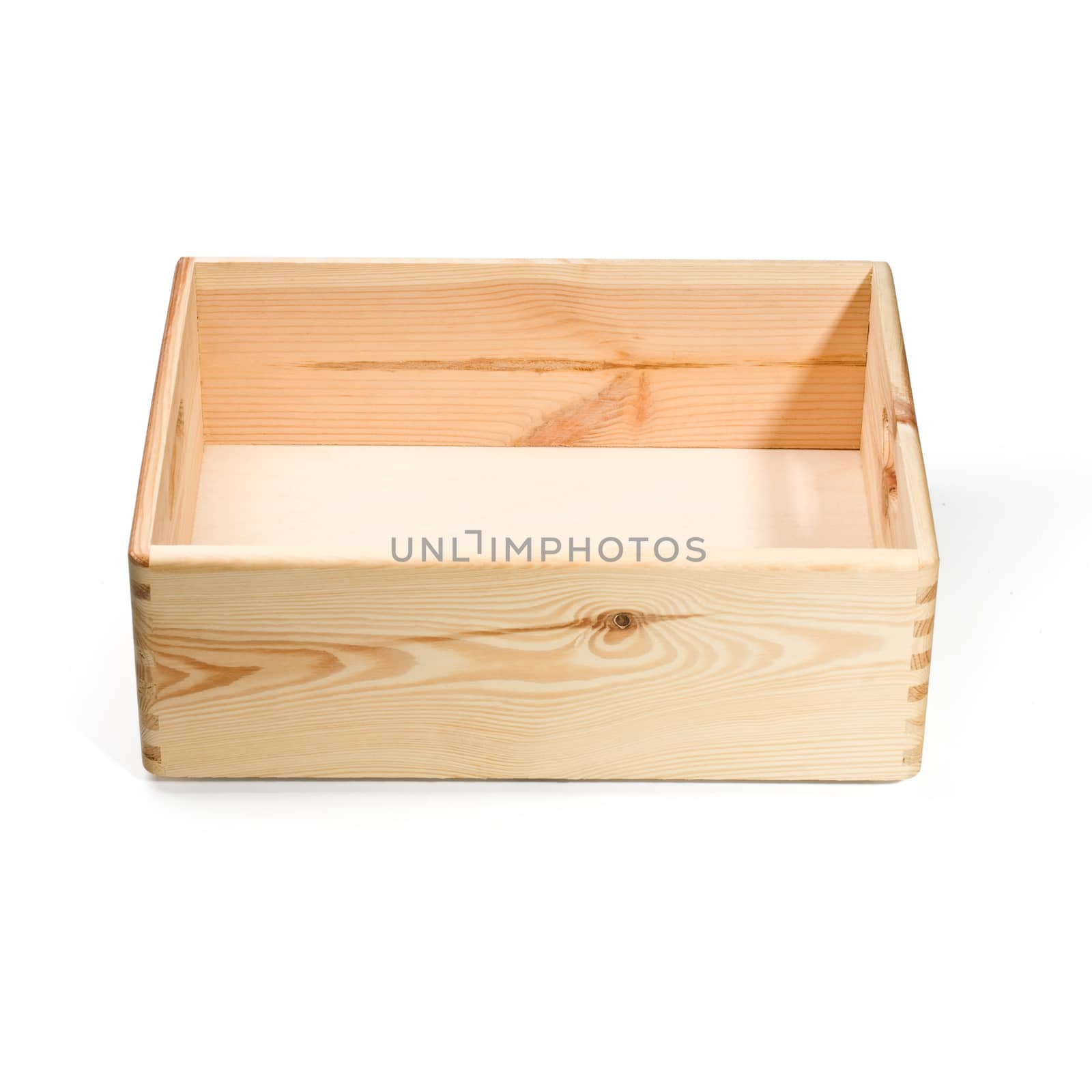 empty wooden crate isolated on white 