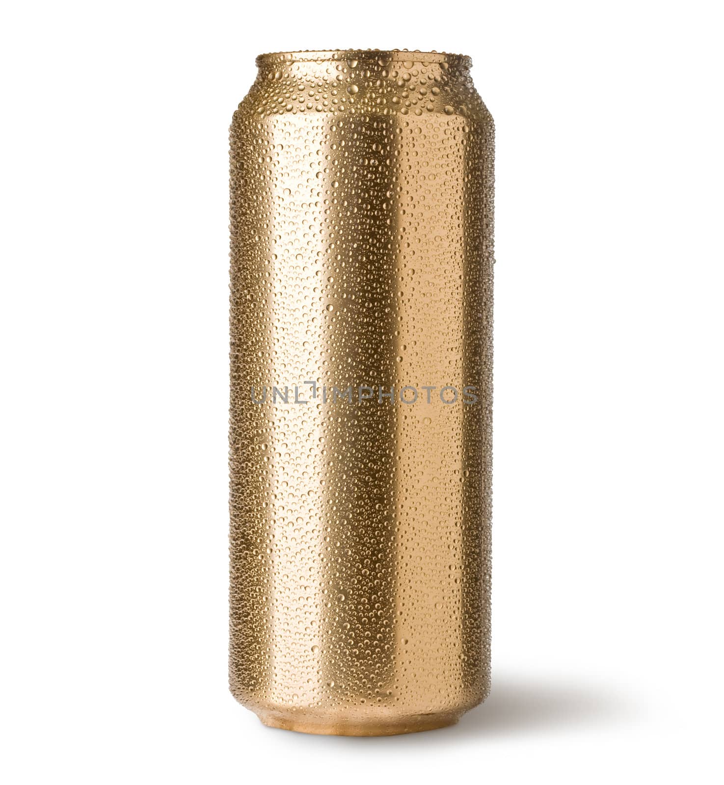 golden cans isolated on white
