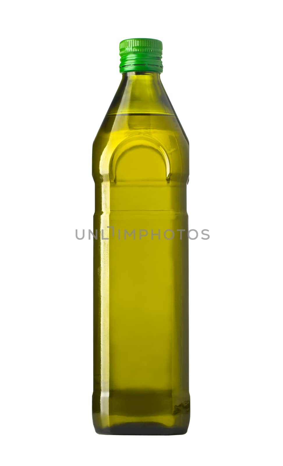 Olive oil bottle on white (includes clipping path)