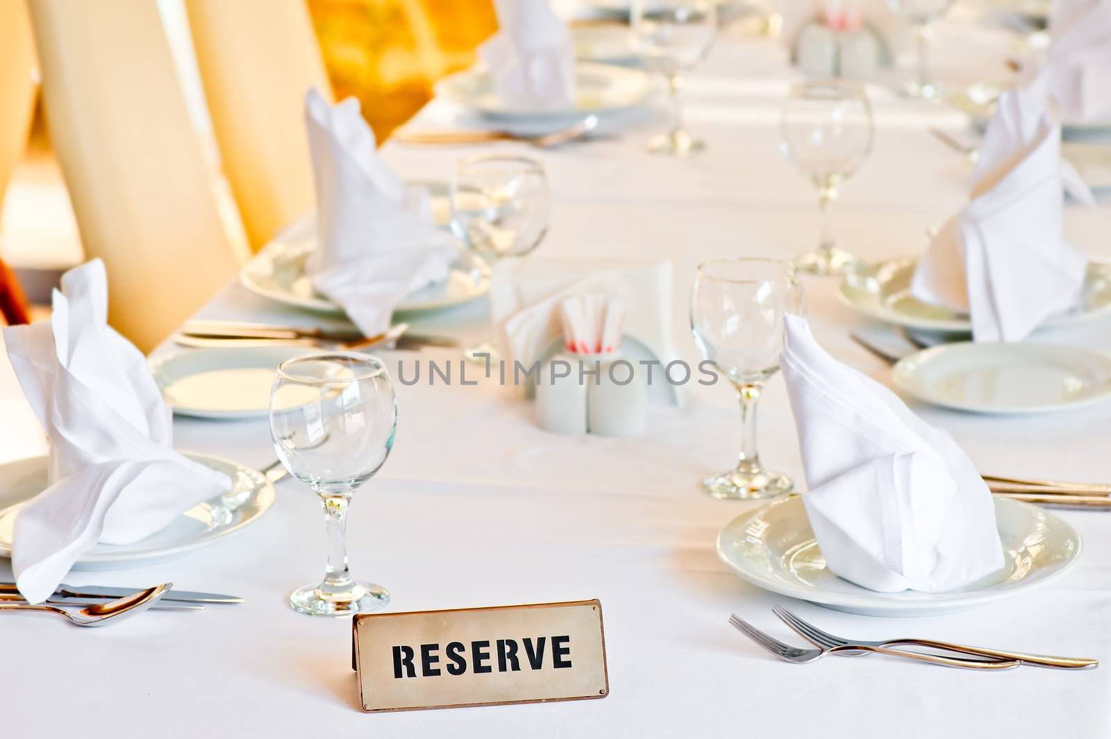 beautifully set table is reserved for guests of the restaurant by kosmsos111