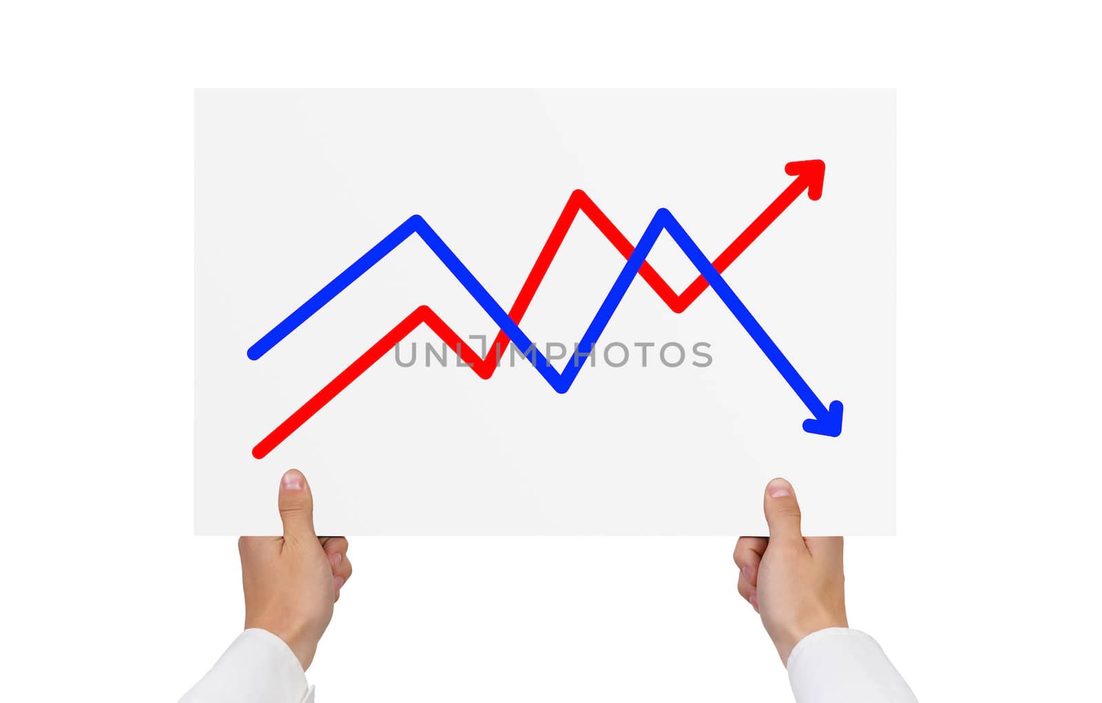 hand holding paper with graph