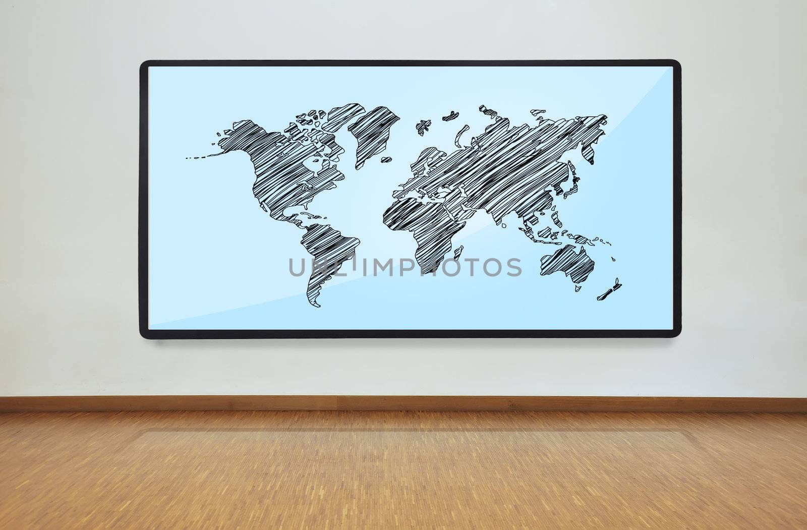 plasma panel with world map by vetkit